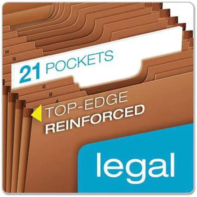 Alt view image 15 of 20 - Pendaflex Heavy-Duty Expanding File 21 Pockets 1/3 Tab Legal Brown R119ALHD