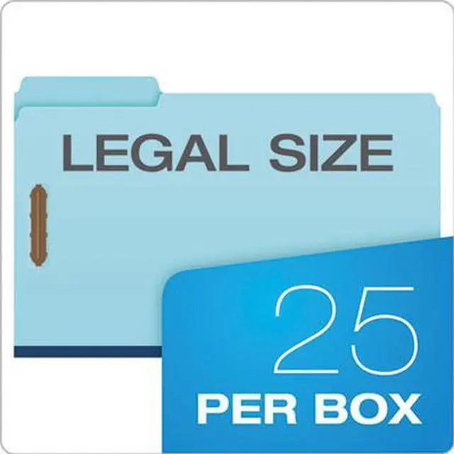 Alt view image 16 of 20 - Esselte Pendaflex - FP313 - Pressboard Folders, 2 Fasteners, 1 Expansion, 1/3 Tab, Legal, Blue, 25/Box