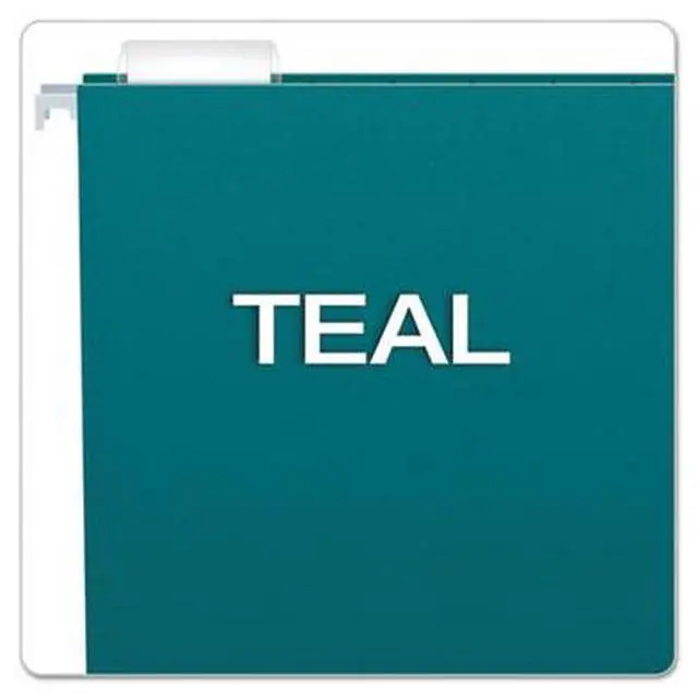 Alt view image 5 of 15 - Pendaflex Essentials Colored Hanging Folders 1/5 Tab Letter Teal 25/Box 81614