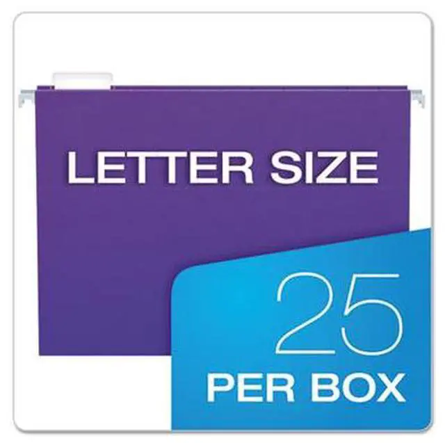 Alt view image 7 of 13 - Pendaflex Essentials Colored Hanging Folders 1/5 Tab Letter Violet 25/Box 81611
