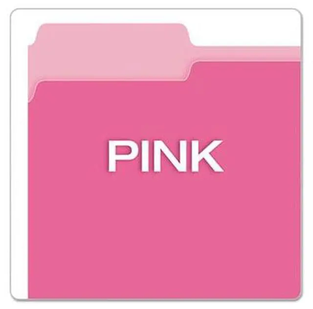 Alt view image 7 of 15 - Pendaflex Colored File Folders 1/3 Cut Top Tab Letter Pink/Light Pink 100/Box 15213PIN