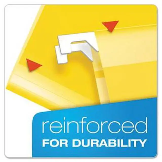 Alt view image 5 of 14 - Pendaflex Reinforced 2" Extra Capacity Hanging Folders 1/5 Tab Letter Yellow 25/Box 4152X2YEL