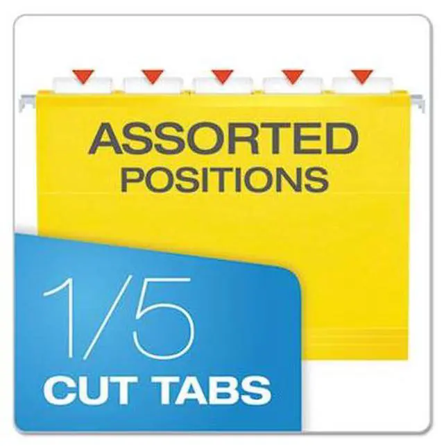Alt view image 7 of 14 - Pendaflex Reinforced 2" Extra Capacity Hanging Folders 1/5 Tab Letter Yellow 25/Box 4152X2YEL