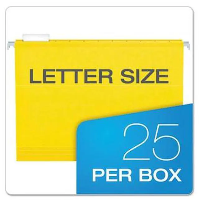 Alt view image 8 of 14 - Pendaflex Reinforced 2" Extra Capacity Hanging Folders 1/5 Tab Letter Yellow 25/Box 4152X2YEL