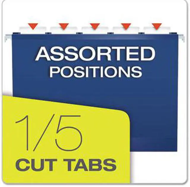 Alt view image 6 of 15 - Pendaflex Reinforced Hanging Folders 1/5 Tab Letter Navy 25/Box 415215NAV