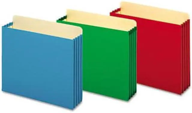 Alt view image 8 of 9 - 3 1/2 Inch Expansion File Pockets, Straight, Letter, Blue, 10/Box