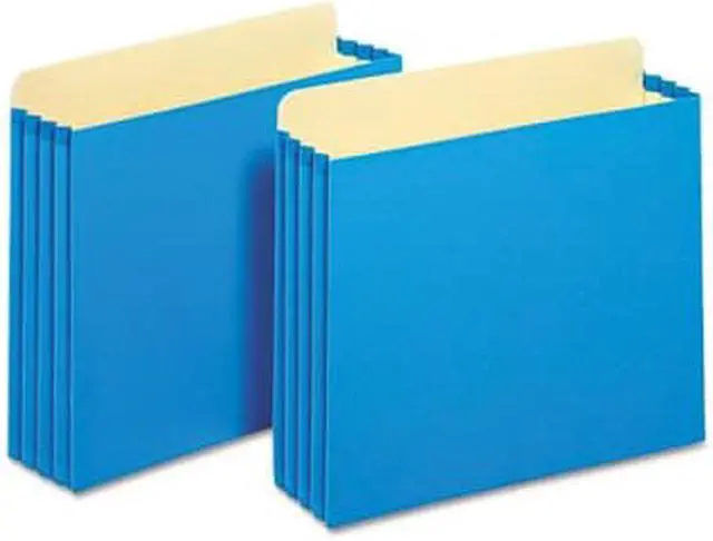 Alt view image 9 of 9 - 3 1/2 Inch Expansion File Pockets, Straight, Letter, Blue, 10/Box