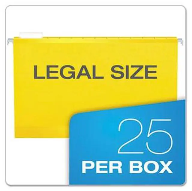 Alt view image 6 of 10 - Pendaflex Reinforced Hanging Folders 1/5 Tab Legal Yellow 25/Box 415315YEL