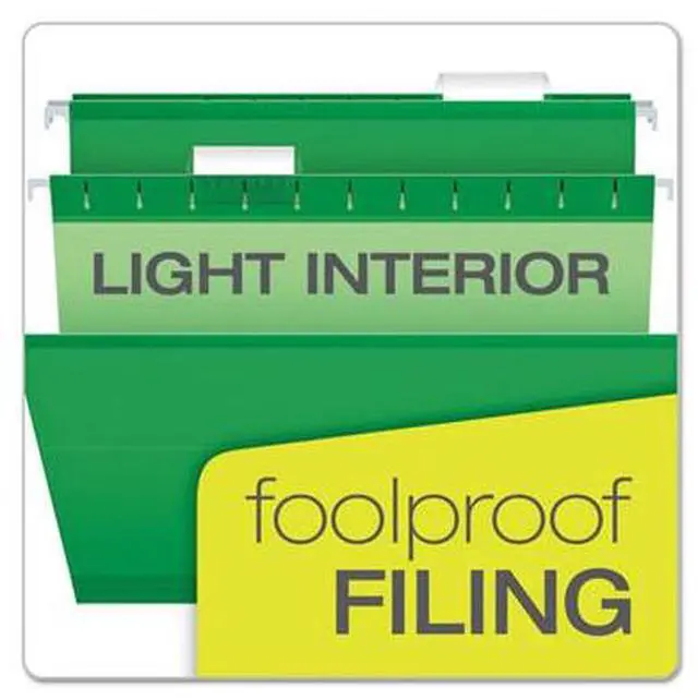 Alt view image 20 of 20 - Tops Pendaflex 415315BGR Reinforced Hanging Folders  Kraft  Legal  Bright Green  25/Box