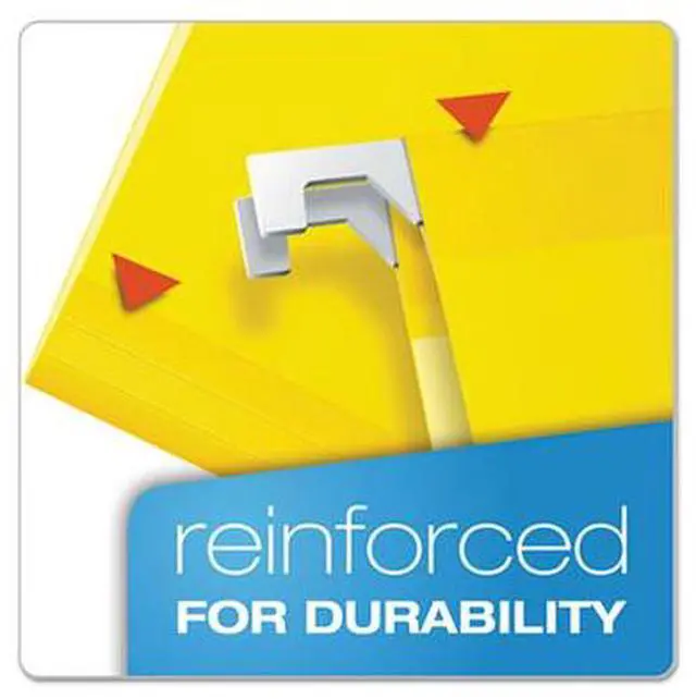 Alt view image 3 of 10 - Pendaflex Reinforced Hanging Folders 1/5 Tab Legal Yellow 25/Box 415315YEL