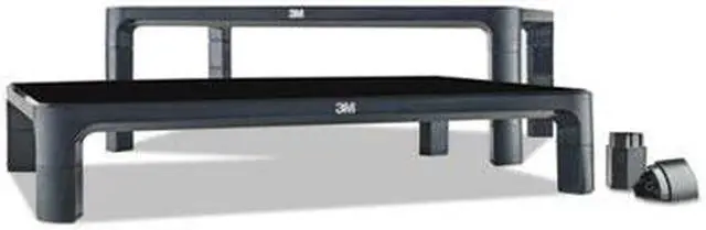 Alt view image 12 of 20 - 3M MS85B Adjustable Monitor Stand for Monitors and Laptops, Height Adjusts from 1.7 in to 5.5 in, Black