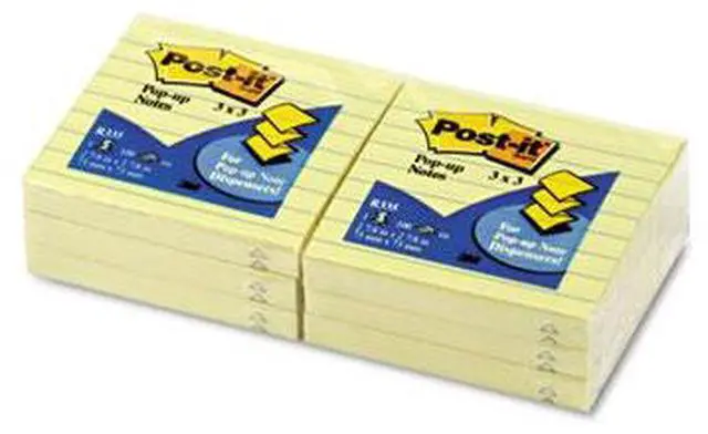 Alt view image 15 of 20 - 3M R335YW Pop-Up Note Refills 3 x 3 Canary Yellow Six 100-Sheet Pads Pack
