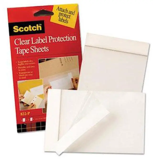 Alt view image 5 of 5 - 3M 822P Heavyweight 4 x 6 Clear Label Protector Tape Sheets  Two 25 Sheet Pads Pack
