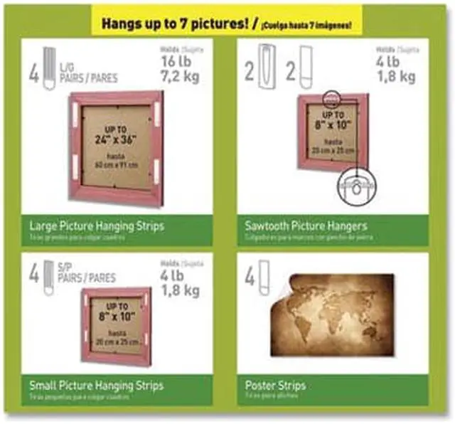 Alt view image 7 of 13 - Command Picture Hanging Kit, Assorted Sizes, 24 Pieces/Pack 17221ES
