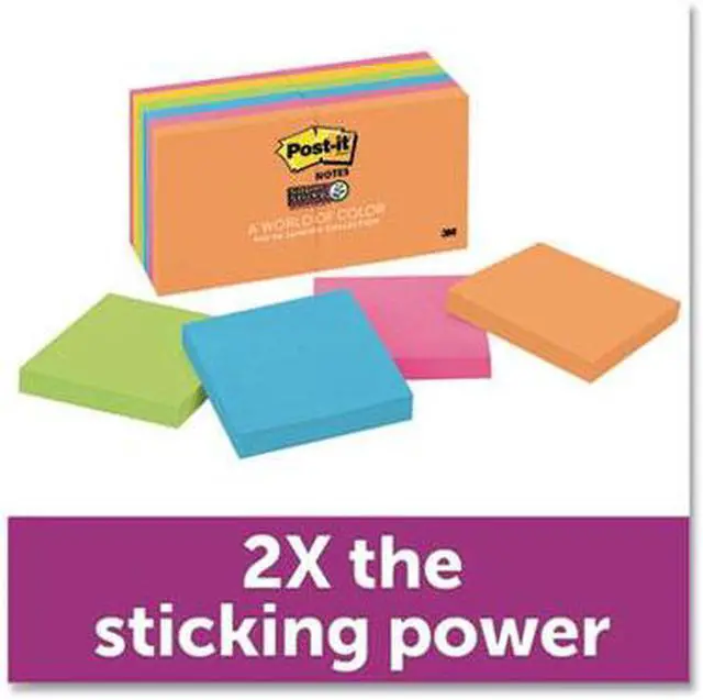 Alt view image 17 of 20 - Post-it Pads in Rio de Janeiro Colors 3 x 3 90-Sheet 12/Pack 65412SSUC