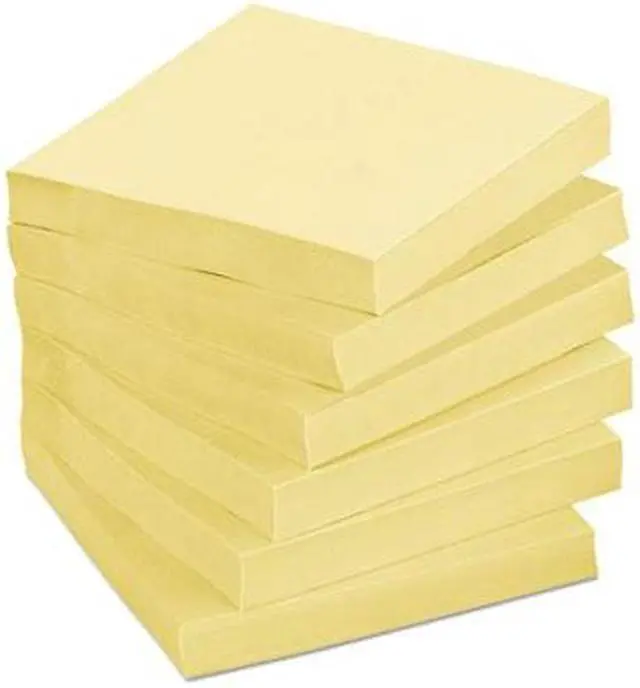 Alt view image 11 of 17 - Post-it Recycled Note Pad Cabinet Pack 3 x 3 Canary Yellow 75-Sheet 24/Pack