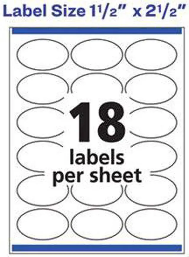 Alt view image 6 of 8 - Avery Oval Easy Peel Labels, 1-1/2 x 2-1/2, Glossy White 180/Pack (AVE22804)