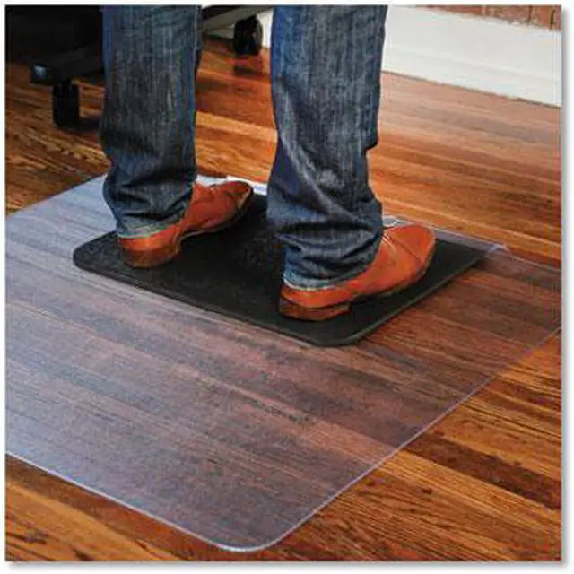 Alt view image 10 of 19 - ES Robbins Sit Stand Mat Carpet or Hard Floors 36 x 53 Clear/Black ESR184612