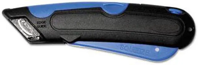 Alt view image 6 of 7 - COSCO 091508 Easycut Cutter Knife w/Self-Retracting Safety-Tipped Blade- Black/Blue