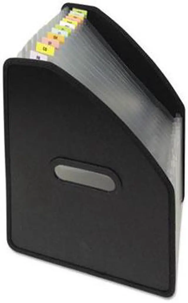 Alt view image 17 of 20 - C-Line Vertical Expanding File 13-Pocket 10" Expansion Letter Poly Black 58810