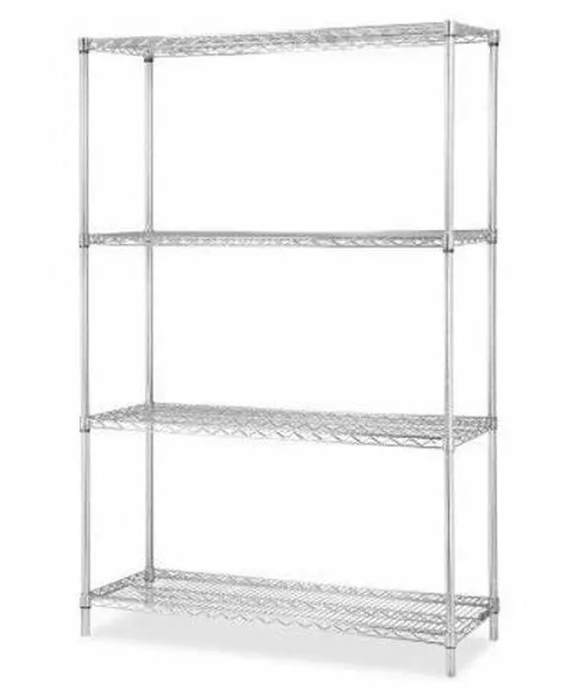 Alt view image 5 of 5 - Lorell Industrial Chrome Wire Shelving Starter Kit - 36" Width x 24" Depth - Steel - Chrome  LLR84184