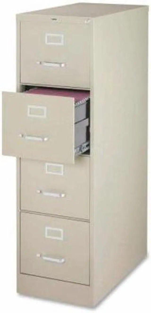 Alt view image 6 of 6 - Lorell Vertical File 4-Drawer Legal 18"x26-1/2"x52" Putty 60197