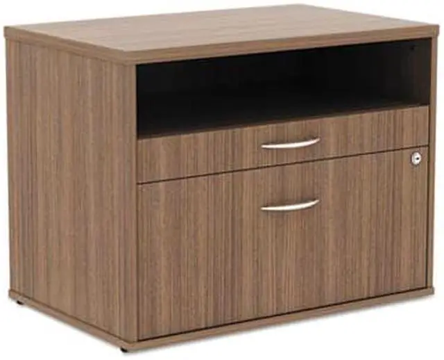 Alt view image 7 of 16 - Alera - LS583020WA - Alera Open Office Series Low File Cabinet Credenza, 29 1/2x19 1/8x22 7/8, Walnut