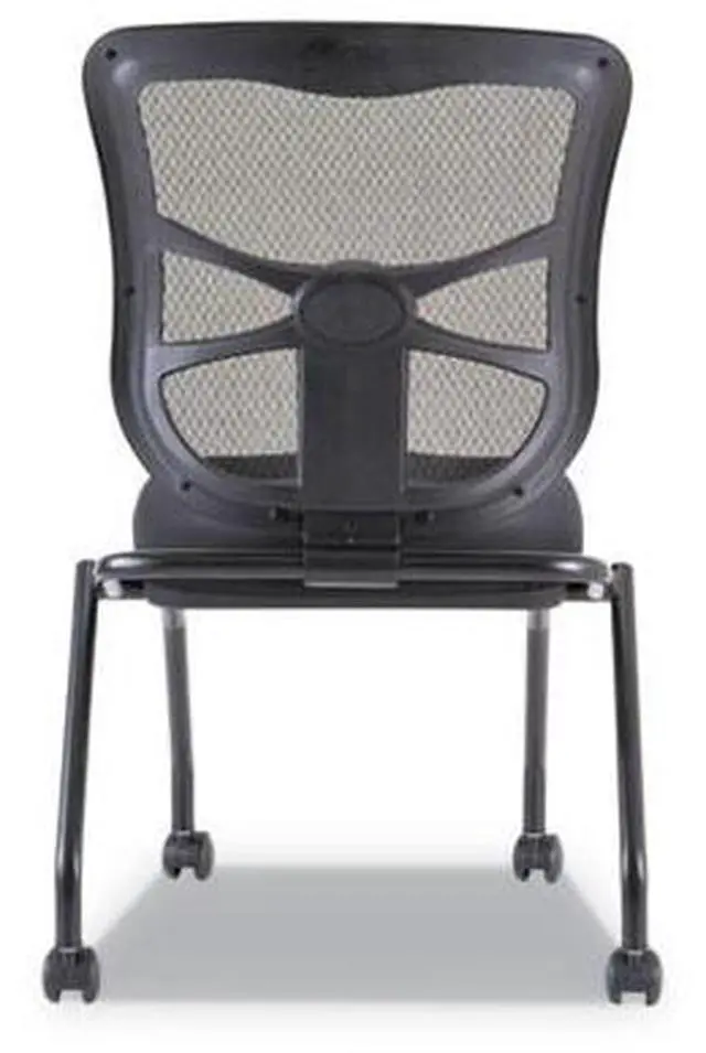 Alt view image 9 of 10 - Alera ALEEL4915 Elusion Mesh Nesting Chairs, Black Seat / Black Back, Black Base, 2/Carton