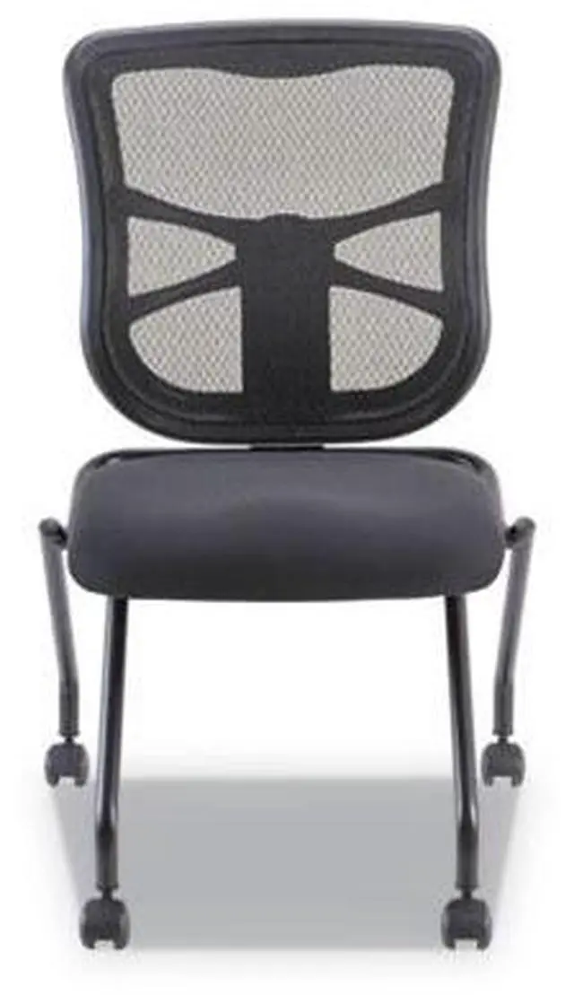 Alt view image 7 of 10 - Alera ALEEL4915 Elusion Mesh Nesting Chairs, Black Seat / Black Back, Black Base, 2/Carton