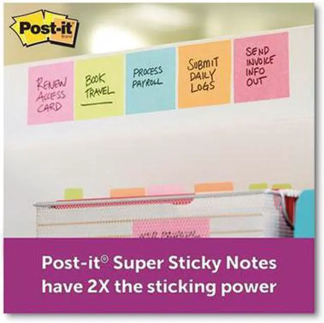 Alt view image 15 of 20 - Post-it Super Sticky Pads in Miami Colors 3 x 3 Miami 90/Pad 5 Pads/Pack 6545SSMIA