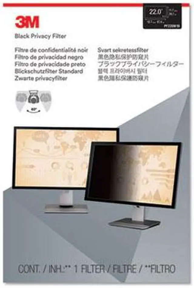 Alt view image 13 of 20 - 3M Blackout Frameless Privacy Filter for 22" Widescreen LCD Monitor 16:10