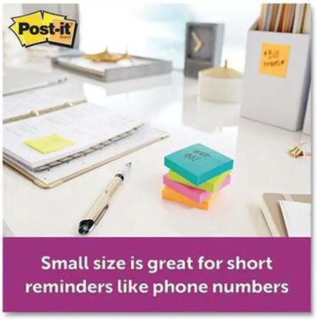Alt view image 14 of 20 - Post-it Super Sticky Pads in Miami Colors 2 x 2 Miami 90/Pad 8 Pads/Pack 6228SSMIA