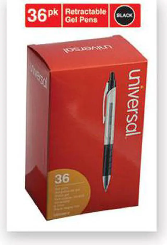Alt view image 5 of 8 - Universal Deluxe Clear Barrel Retractable Gel Ink Roller Ball Pen - UNV39910