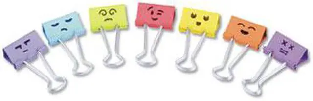 Alt view image 5 of 8 - Universal 31031 Emoji Themed Binder Clips, Assorted, Medium, 1 Inch Wide, 42/Pack