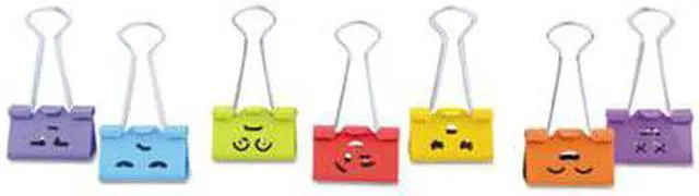 Alt view image 6 of 8 - Universal 31031 Emoji Themed Binder Clips, Assorted, Medium, 1 Inch Wide, 42/Pack