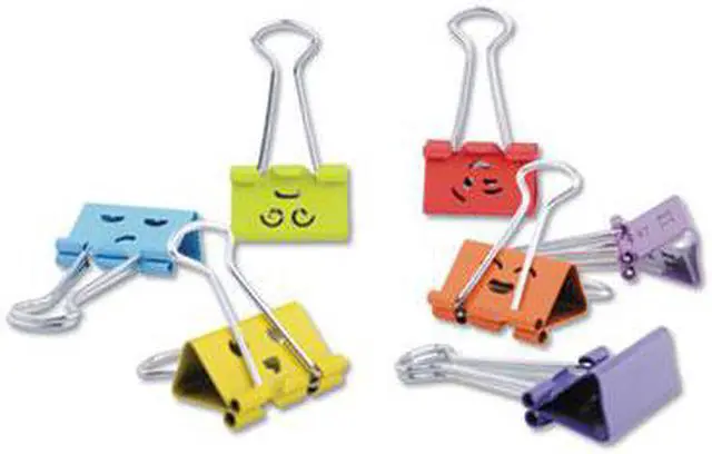 Alt view image 7 of 8 - Universal 31031 Emoji Themed Binder Clips, Assorted, Medium, 1 Inch Wide, 42/Pack
