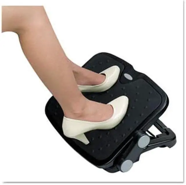 Alt view image 13 of 19 - Alera Soft Cushioned Ergonomic Footrest 14w x 19 5/8d x 3 3/4 to 7 1/2h Black
