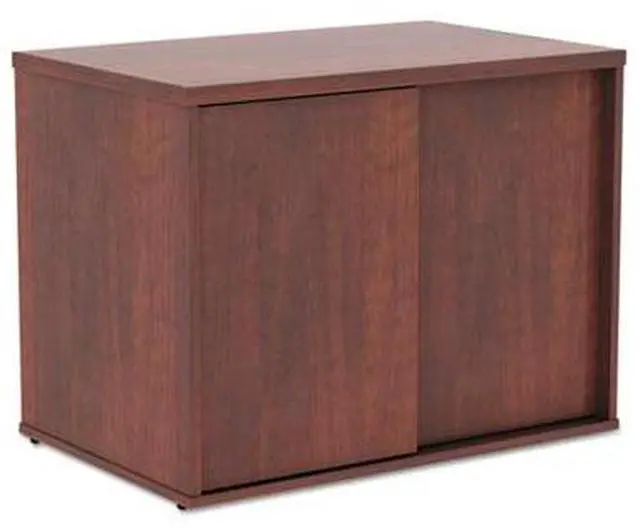 Alt view image 13 of 20 - Alera Open Office Low Storage Cabinet Credenza, 29 1/2 X 19 1/8x 22 7/8, Cherry
