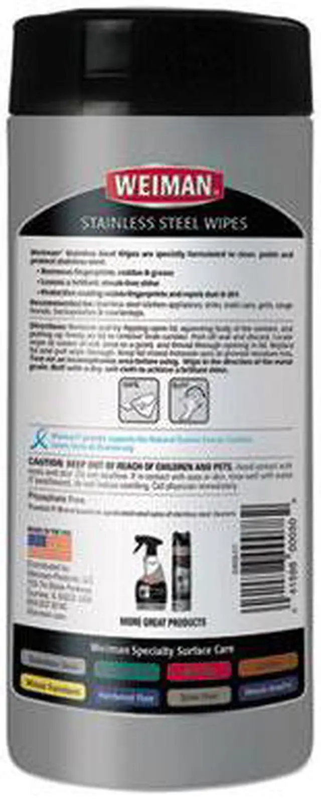 Alt view image 7 of 20 - Weiman 30 Count Stainless Steel Cleaning Wipes