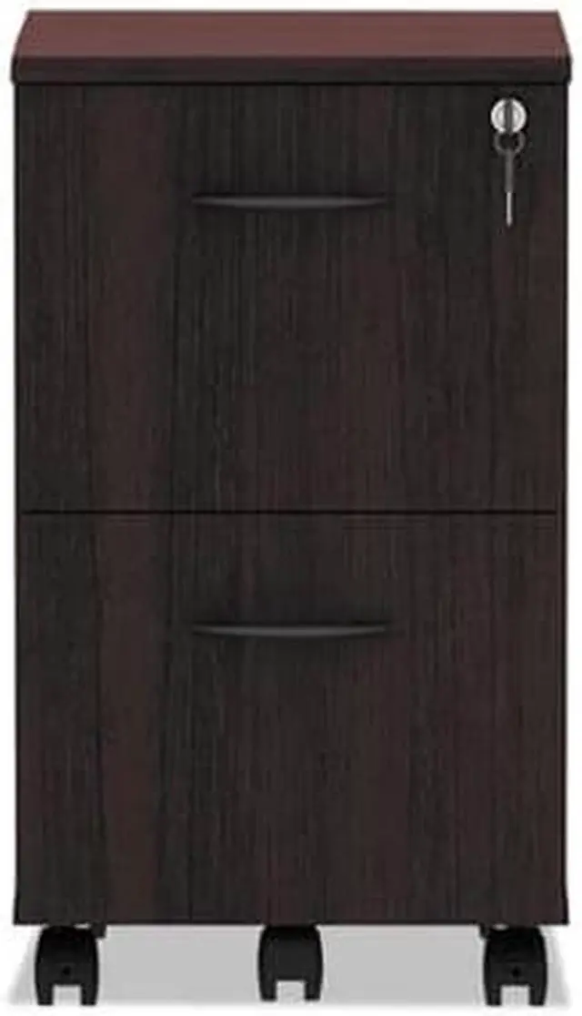 Alt view image 8 of 14 - Alera Valencia Series Mobile File/File Pedestal, 15 3/8 x 20 x 26 5/8, Mahogany