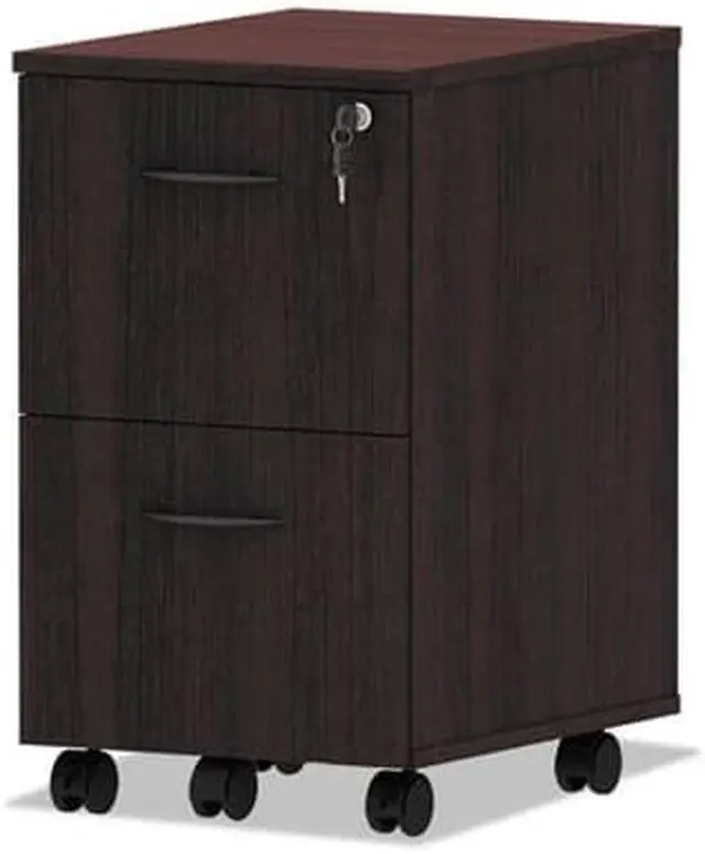 Alt view image 9 of 14 - Alera Valencia Series Mobile File/File Pedestal, 15 3/8 x 20 x 26 5/8, Mahogany
