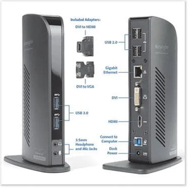Alt view image 11 of 15 - Kensington Usb 3.0 Docking Station With Dual Dvi/Hdmi/Vga Video Sd3500v