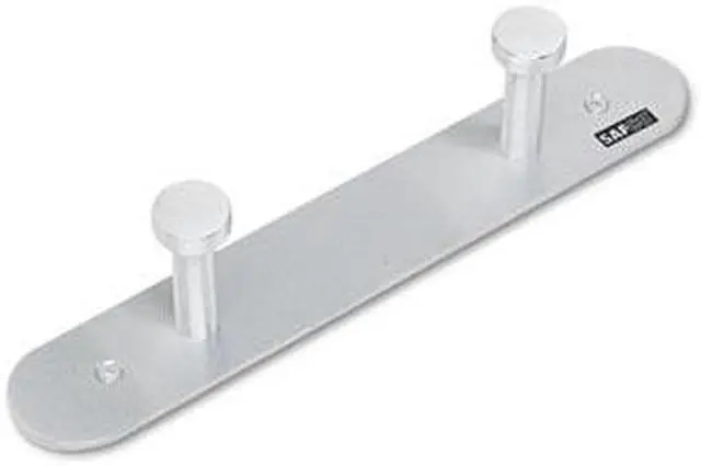 Alt view image 6 of 12 - Safco Nail Head Wall Coat Rack, Two Hooks, Metal, Satin Aluminum