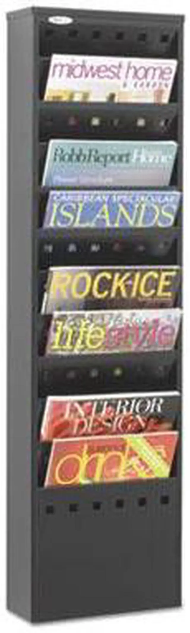 Alt view image 16 of 16 - Safco Steel Magazine Rack 11 Compartments 10w x 4d x 36-1/4h Black 4321BL