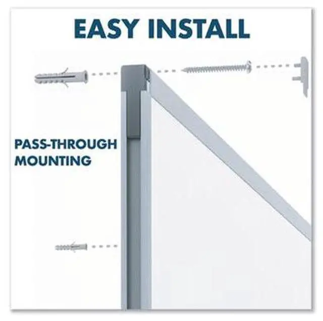 Alt view image 5 of 10 - Dry Erase Board, Melamine Surface, 48 X 36, Aluminum Frame