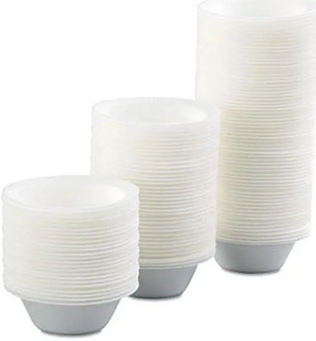 Alt view image 4 of 4 - Non-Laminated Foam Plastic Bowls, 5-6 Ounces, White, Round, 125/Pack