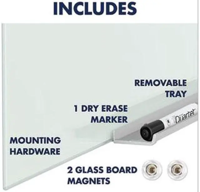 Alt view image 16 of 20 - Quartet InvisaMount Magnetic Glass Marker Board Frameless 85" x 48" White Surface G8548IMW