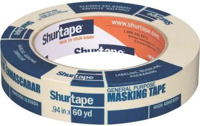 Alt view image 11 of 11 - Shurtape CP-105 General-Purpose Grade Crepe Paper Masking Tape: 1 in x 60 yds. (Natural) - OEM