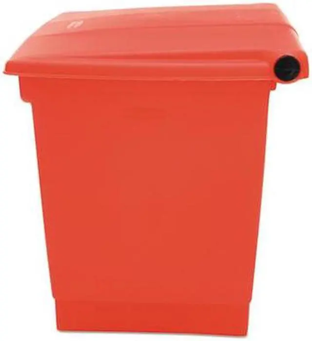 Alt view image 9 of 10 - Rubbermaid Commercial 614300RED Step-on Waste Container - Step-on Opening - 8 gal Capacity - 17.1" Height x 15.8" Width