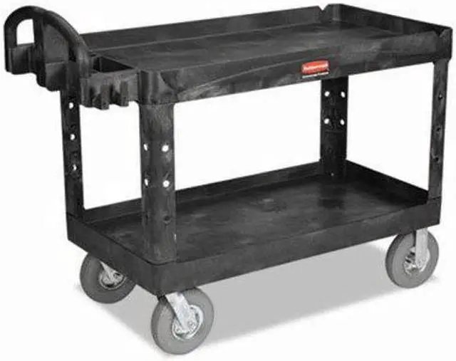 Alt view image 3 of 5 - RUBBERMAID FG454600BLA Structural Foam Utility Cart with Deep Lipped Plastic